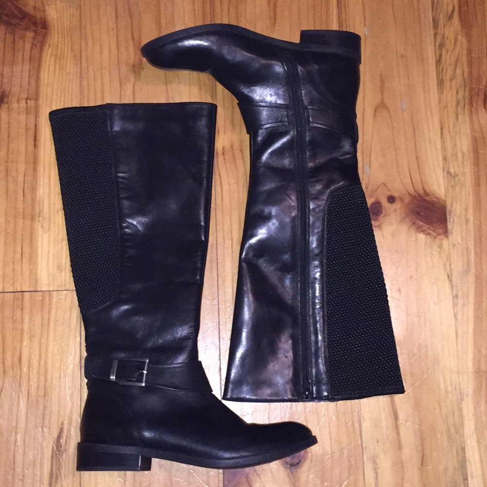 Clarks black boots wide calf